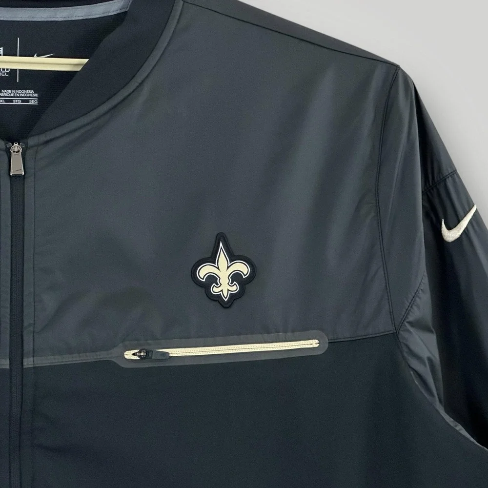 NFL New Orleans Saints Jacket Mens Size‎ 3XL Black Football Nike Dri Fit Onfield
